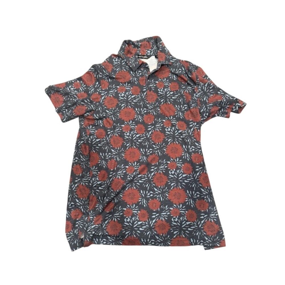 TravisMathew "Scenic Pass" Floral Golf Polo - Men’s Performance Shirt - Medium